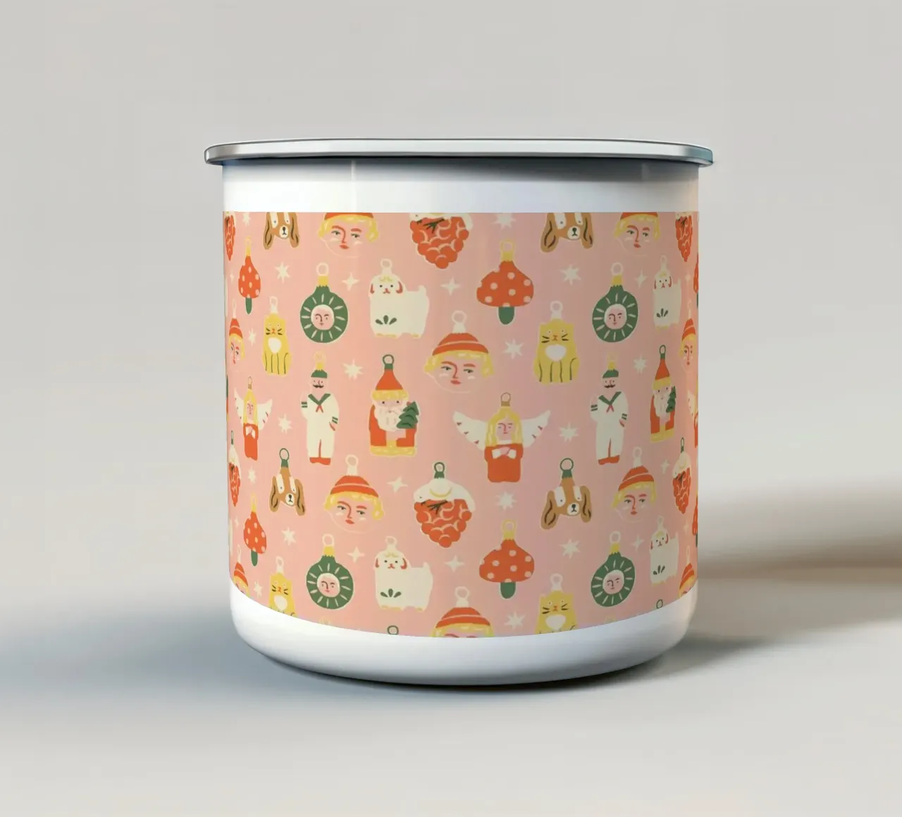 Christmas pattern No 46 tazza in smalto da treechild