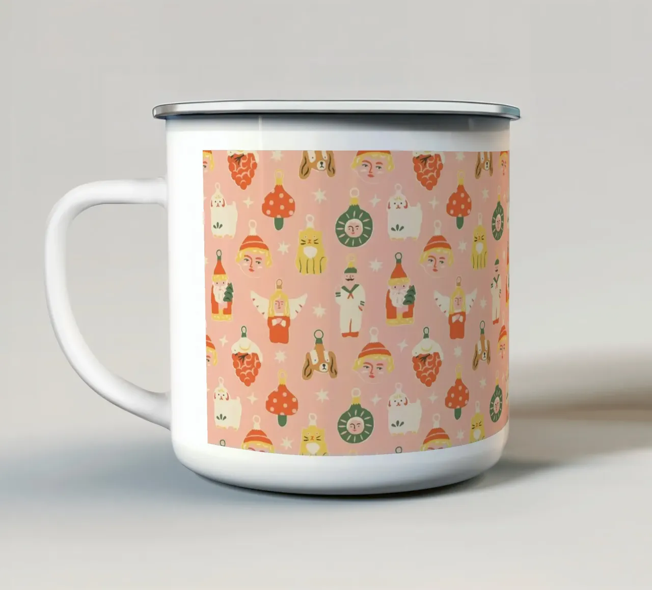 Christmas pattern No 46 tazza in smalto da treechild