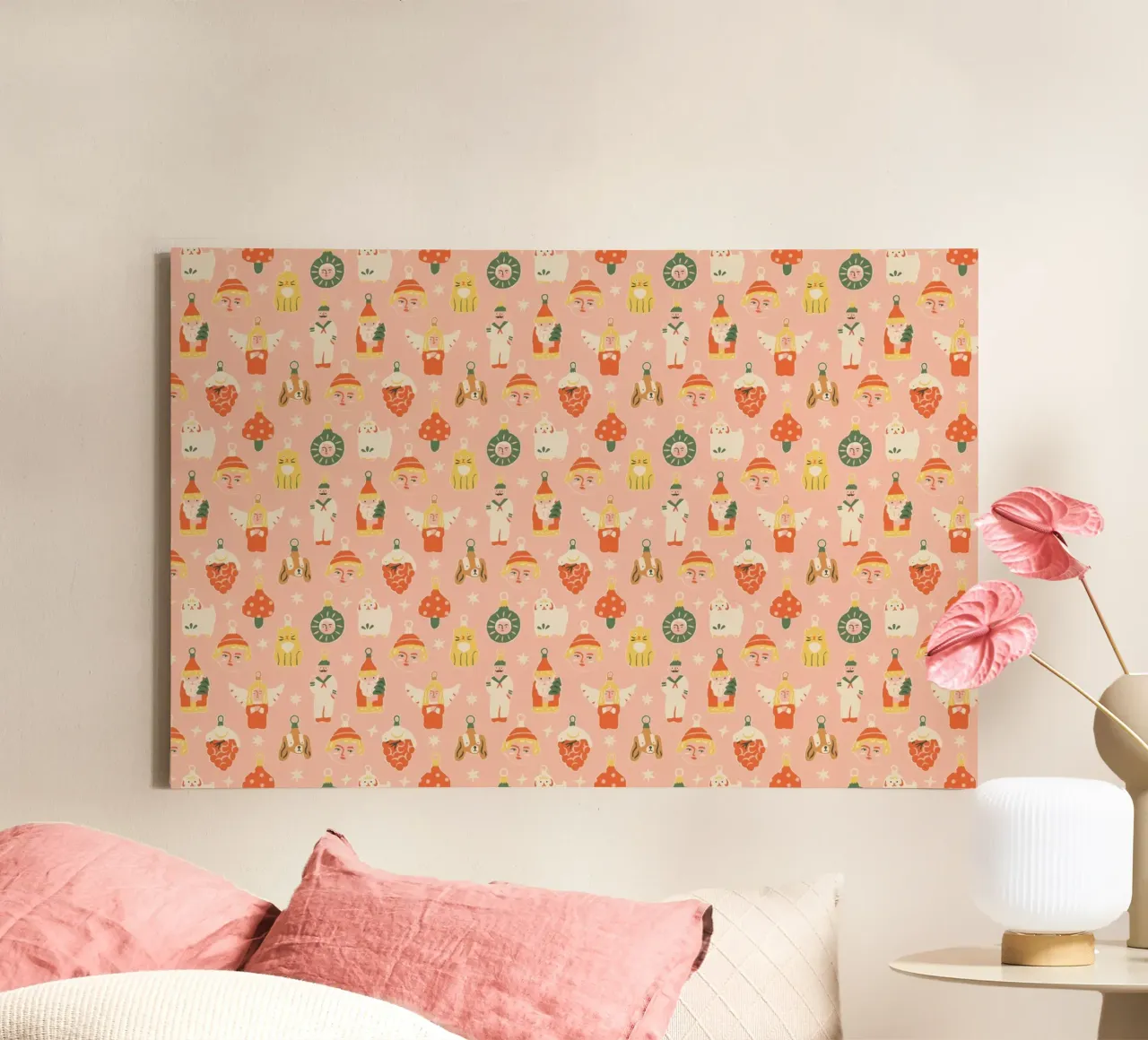 Christmas pattern No 46 tela con Cornice a cassetta da treechild
