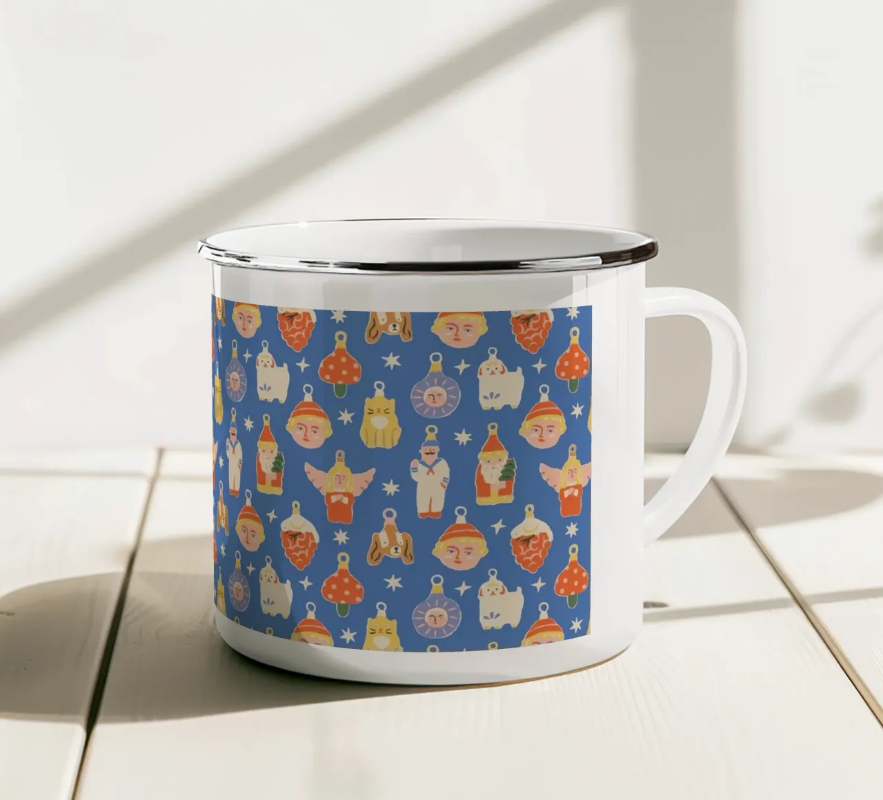 Christmas Pattern No 47 tazza in smalto da treechild