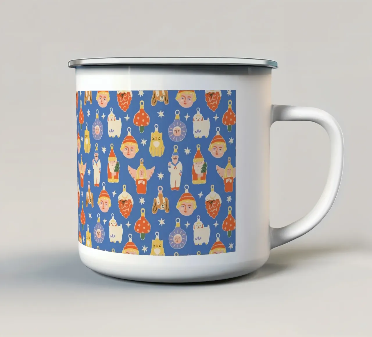 Christmas Pattern No 47 tazza in smalto da treechild