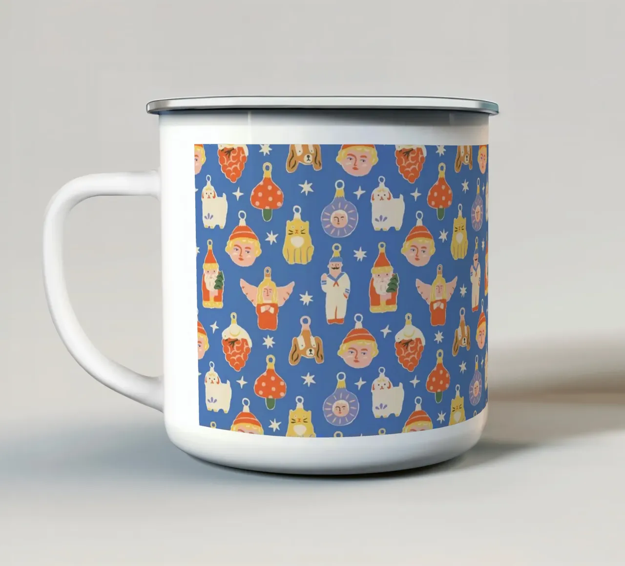 Christmas Pattern No 47 tazza in smalto da treechild