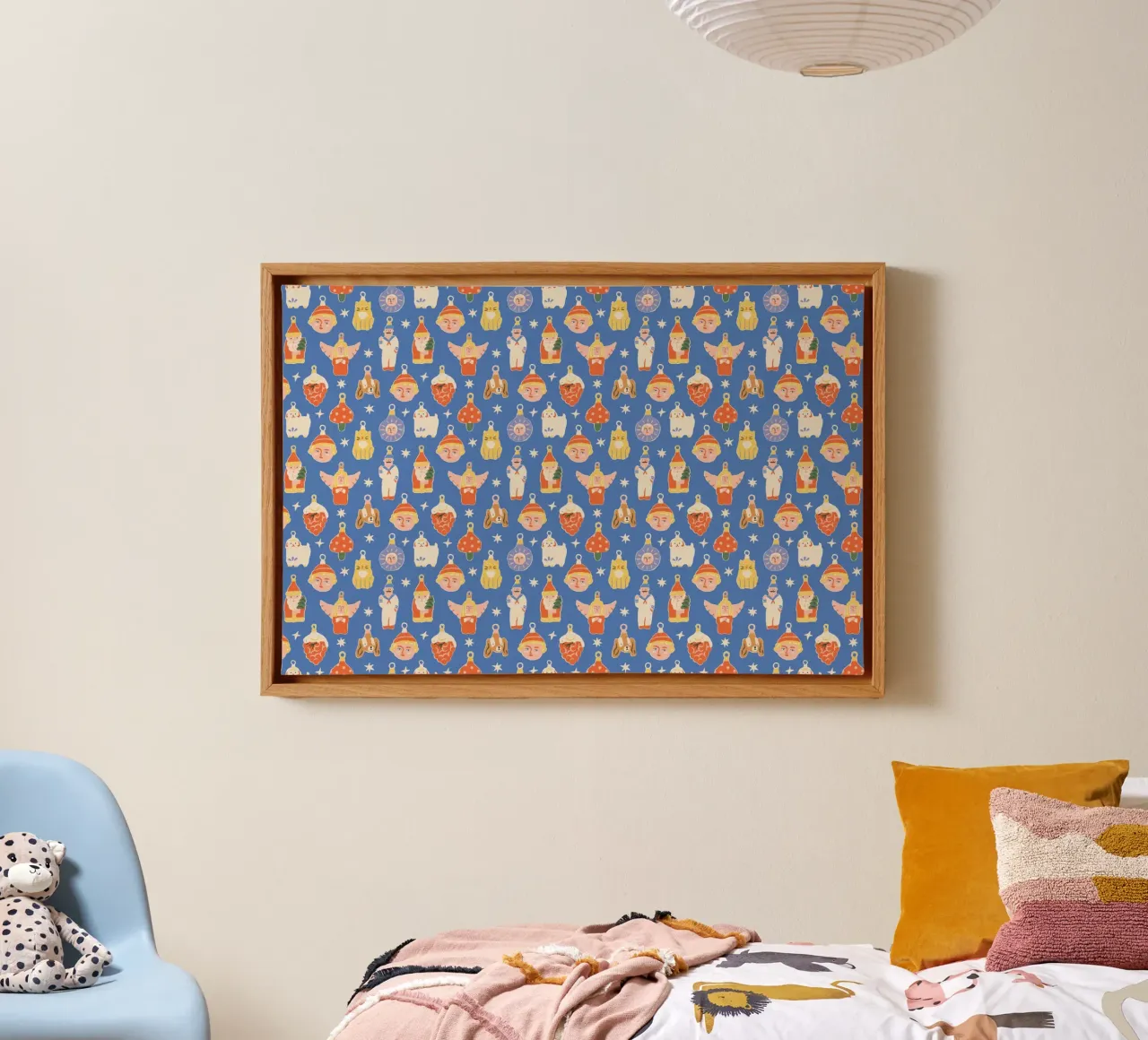 Christmas Pattern No 47 tela con Cornice a cassetta da treechild
