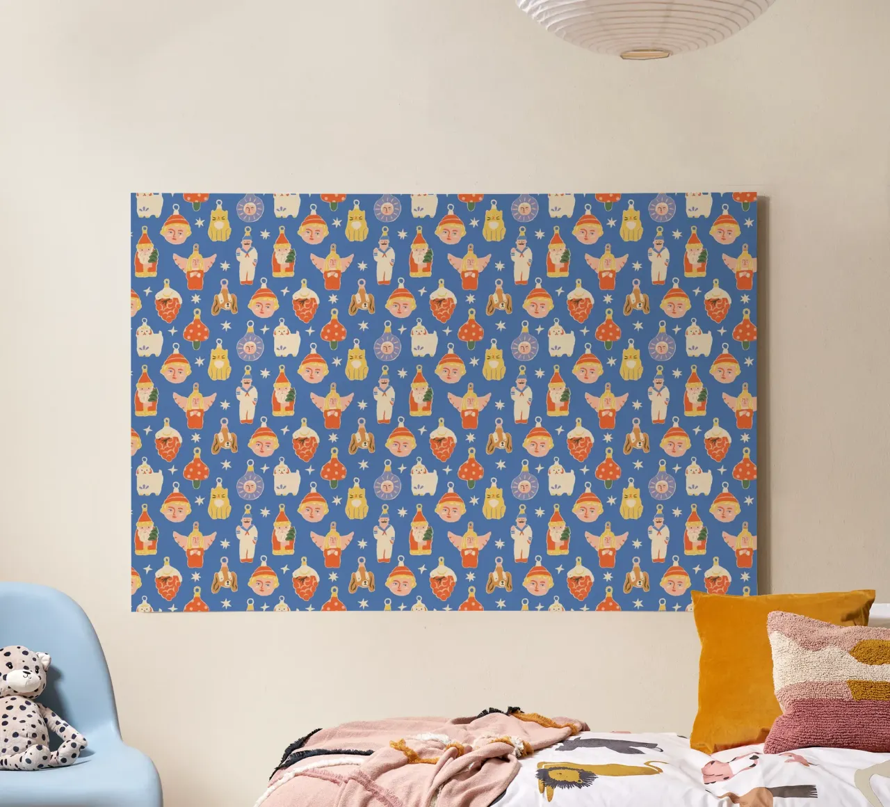 Christmas Pattern No 47 tela con Cornice a cassetta da treechild