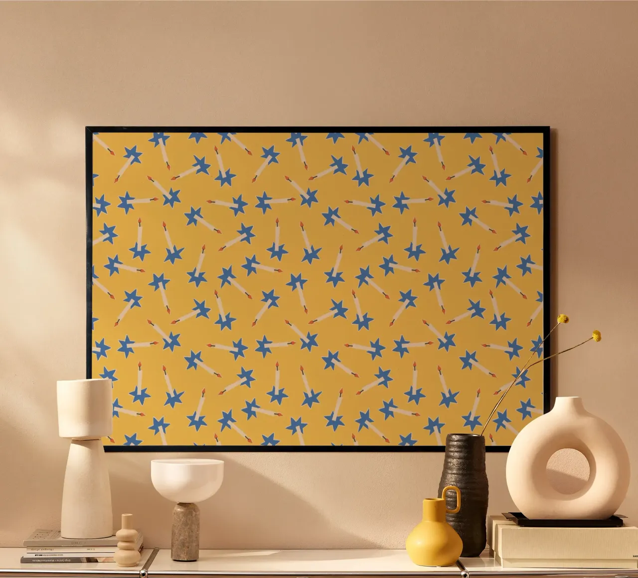 Christmas Pattern No 48 poster con telaio in alluminio da treechild