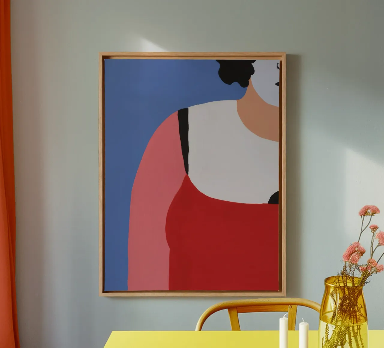 Profilo della donna in rosso tela con Cornice a cassetta da Irish Strokes
