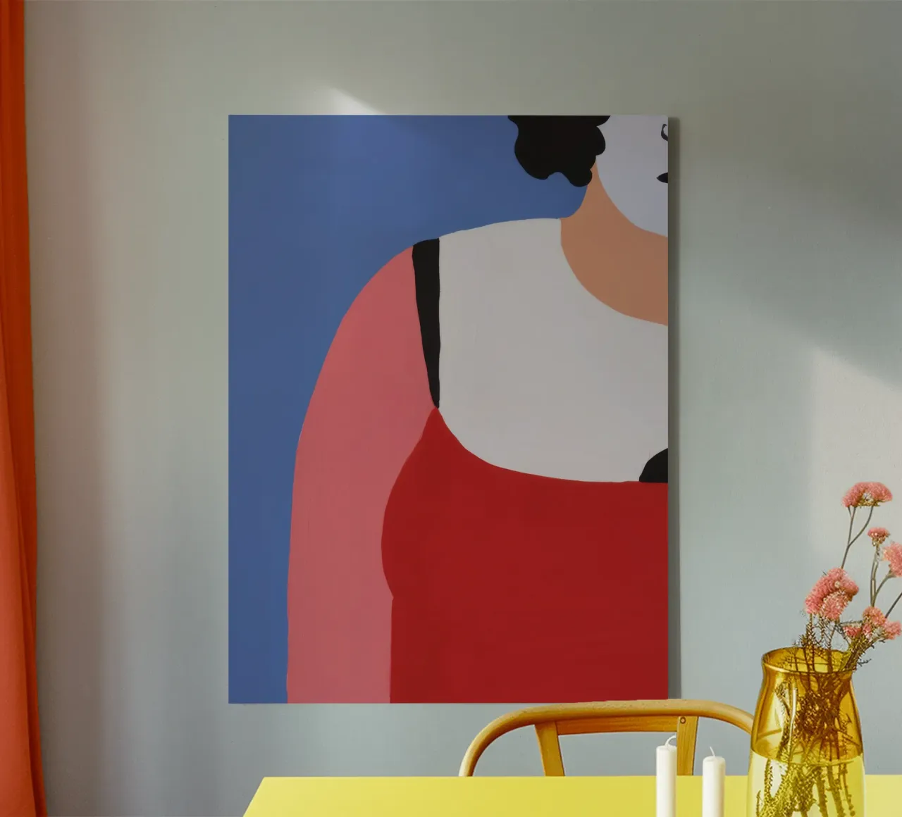Profilo della donna in rosso tela con Cornice a cassetta da Irish Strokes