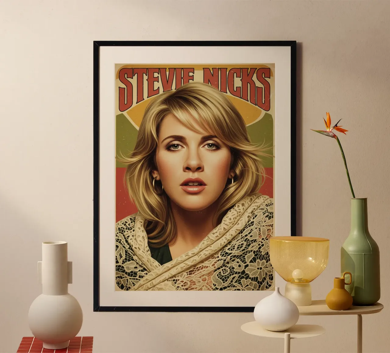 Stevie Nicks vintage poster con telaio in alluminio da Lembayung art