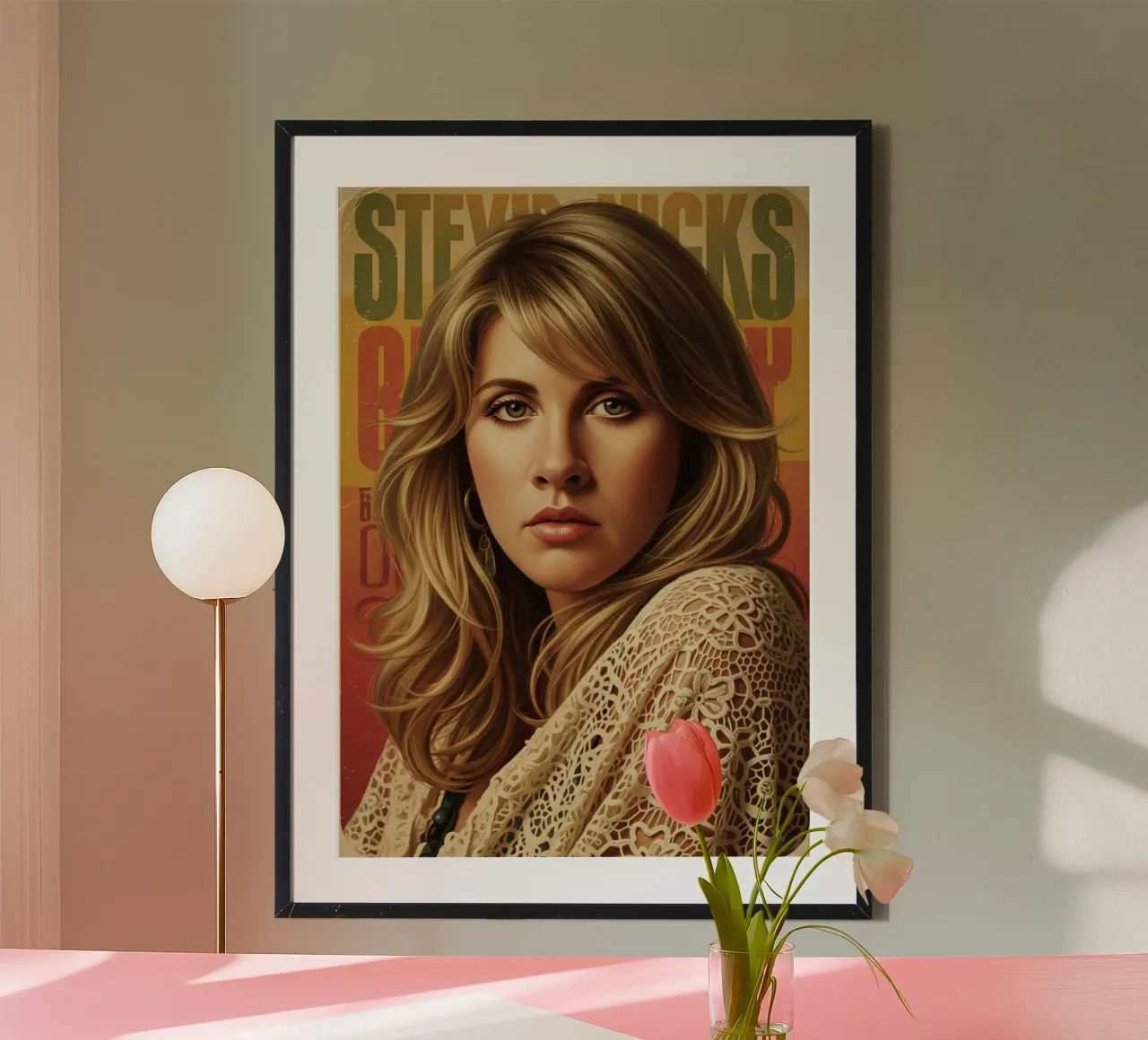 Stevie Nicks vintage #2 poster con telaio in legno da Lembayung art