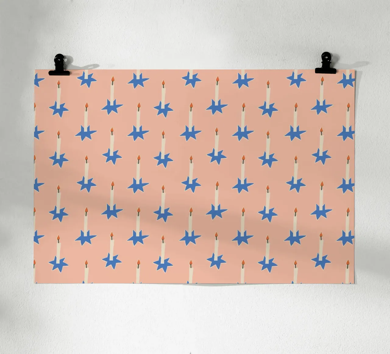 Christmas Pattern No 49 poster con telaio in alluminio da treechild