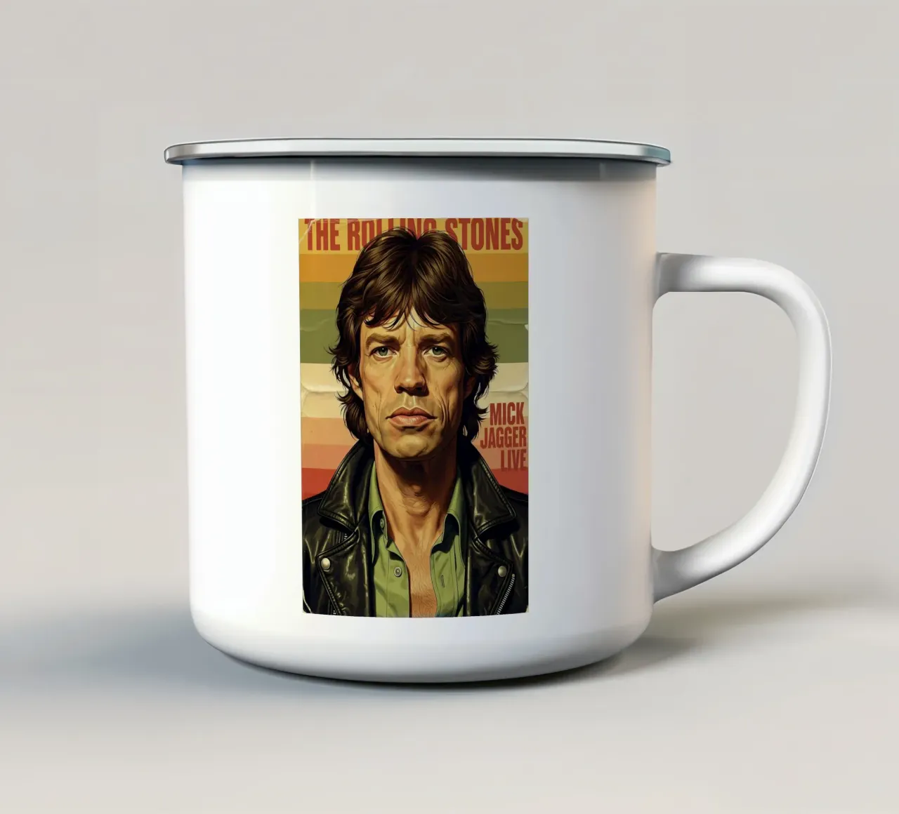 Mick Jagger vintage #1 tazza in smalto da Lembayung art