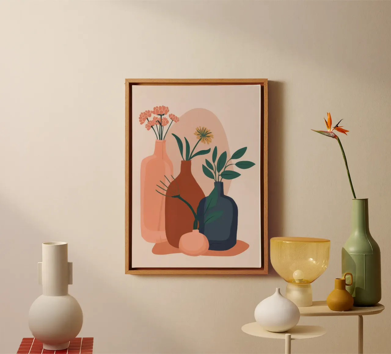 Earthy Vase Collection canvas with Floater frame by Luna Aura