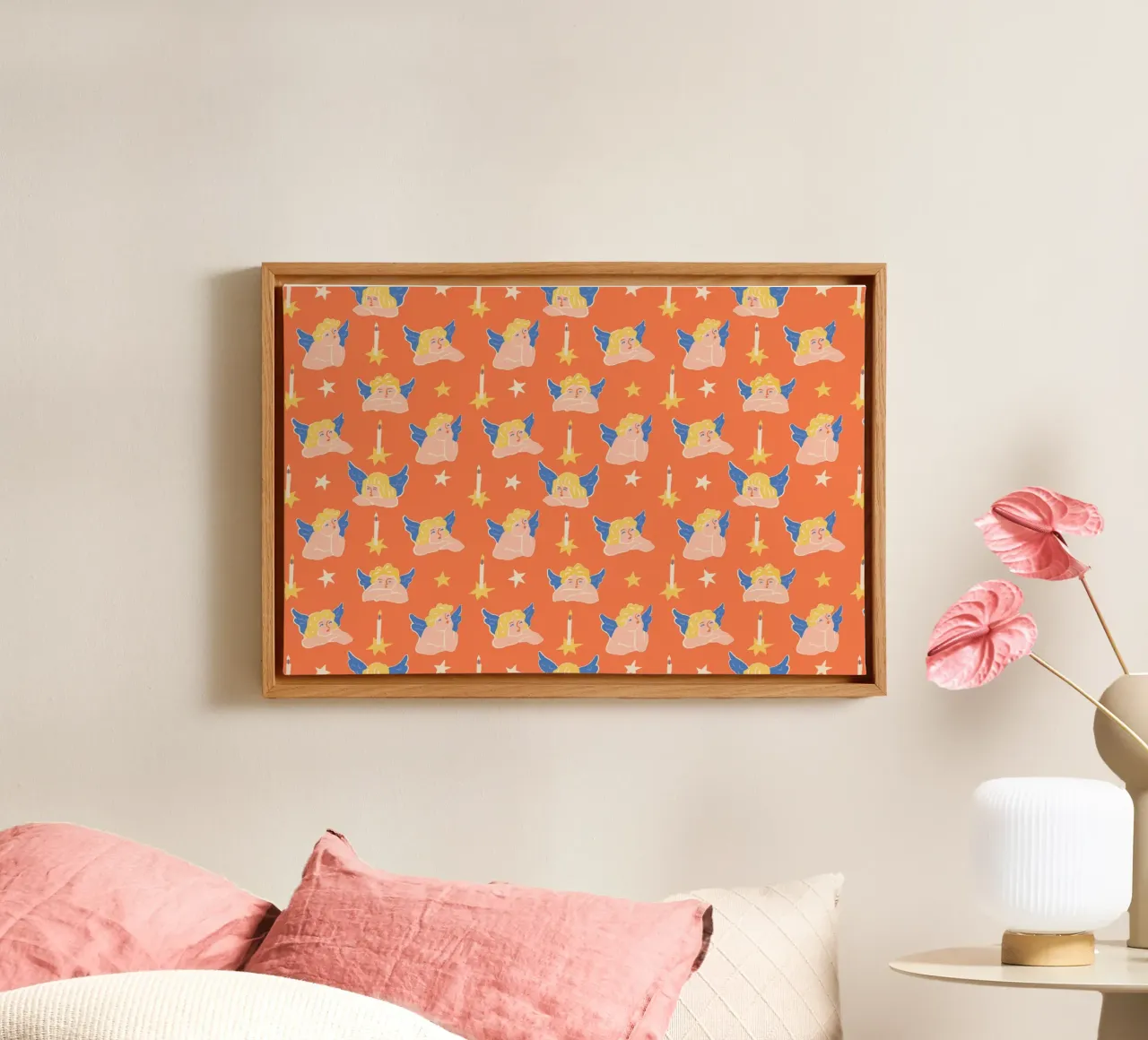 Christmas Pattern No 50 tela con Cornice a cassetta da treechild
