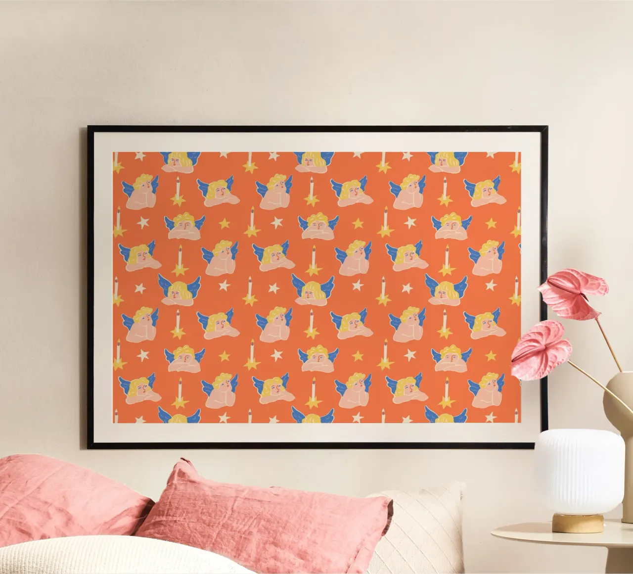 Christmas Pattern No 50 poster con telaio in alluminio da treechild