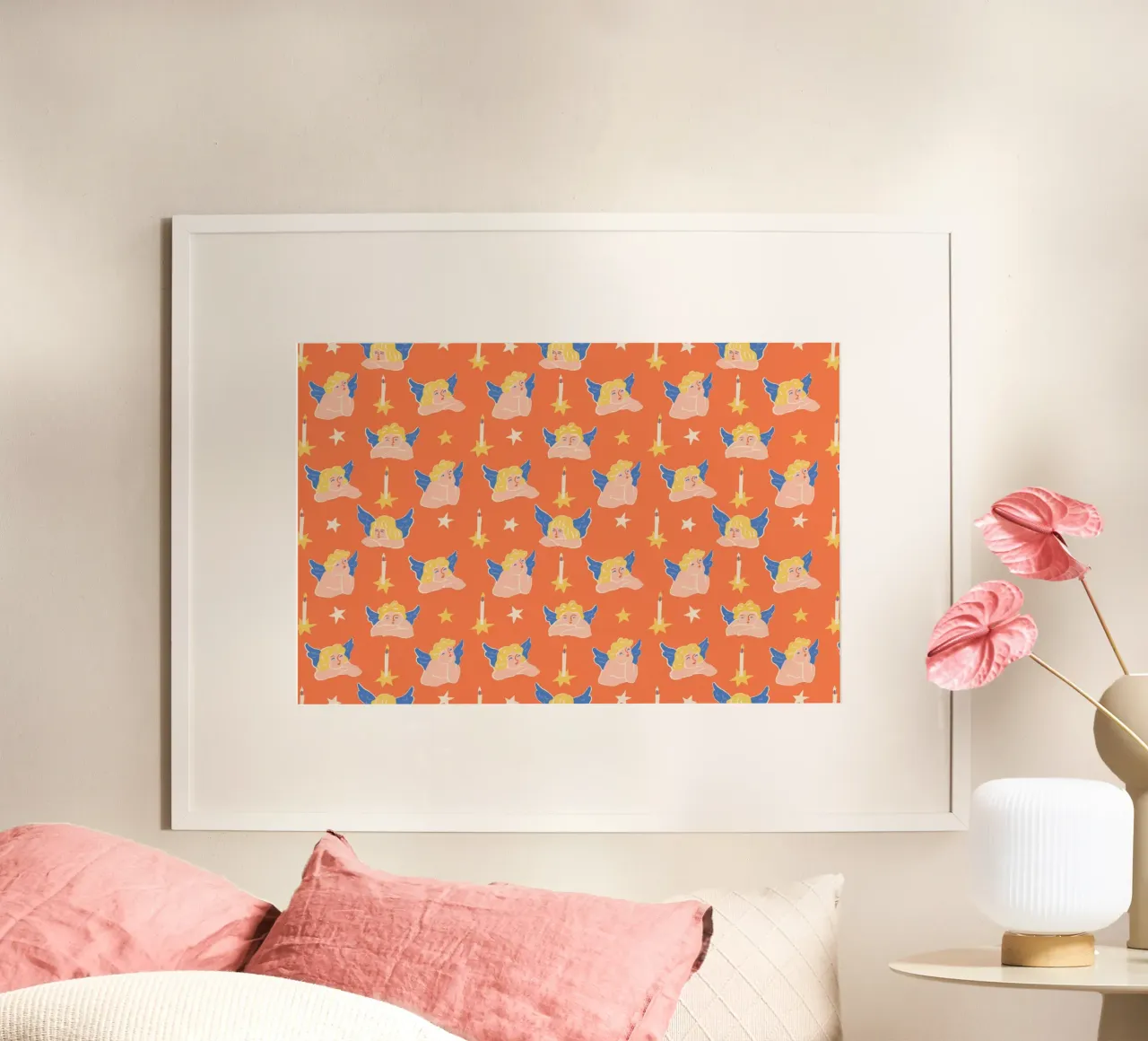 Christmas Pattern No 50 poster con telaio in alluminio da treechild