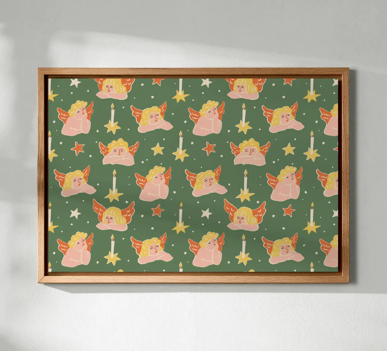 Christmas Pattern No 51 tela con Cornice a cassetta da treechild
