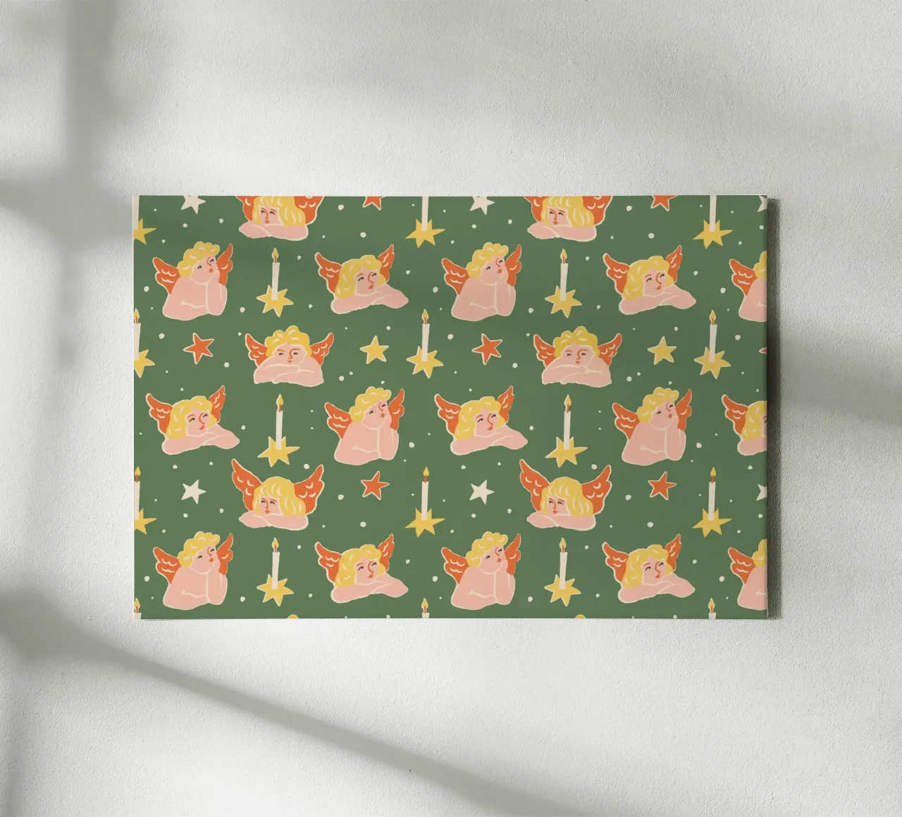 Christmas Pattern No 51 tela con Cornice a cassetta da treechild