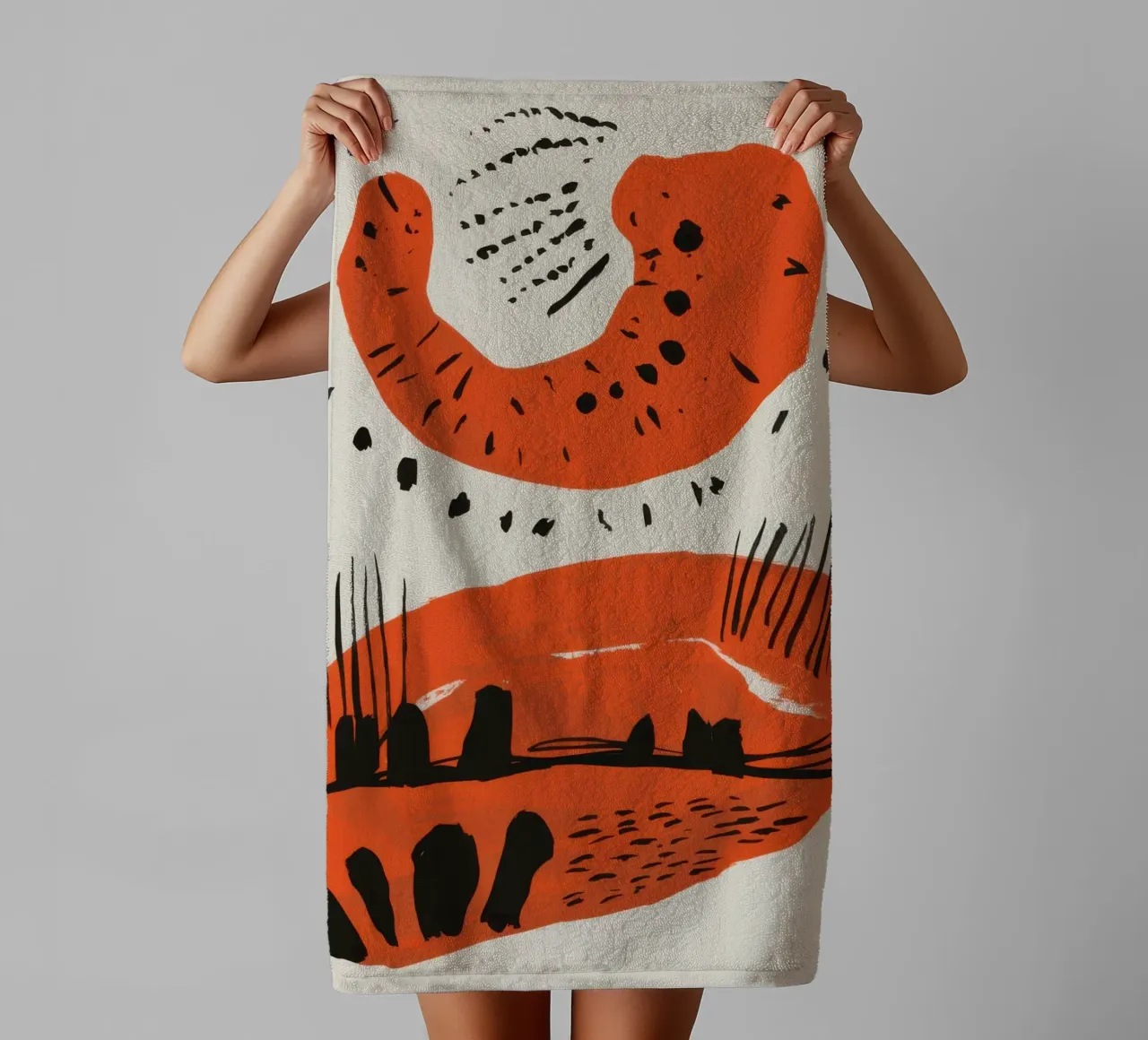 Abstract Primal Scribbles towel by Irish Strokes
