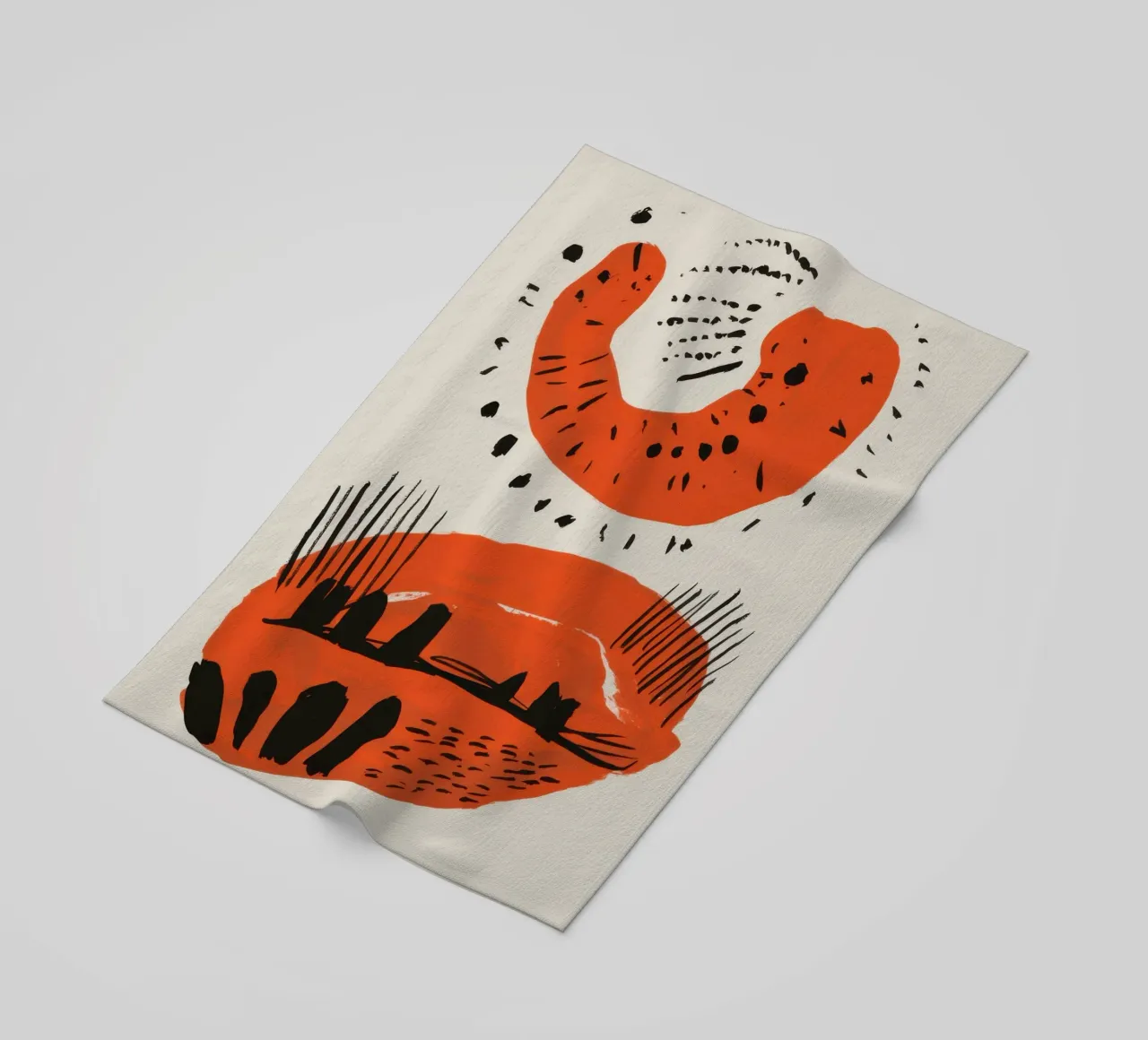 Abstract Primal Scribbles beach towel by Irish Strokes
