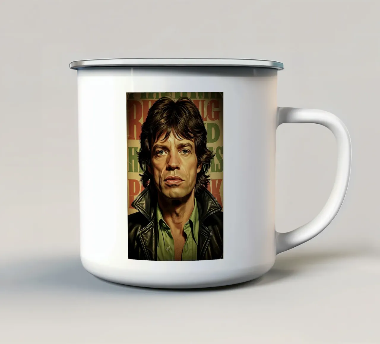 Mick Jagger vintage #2 tazza in smalto da Lembayung art