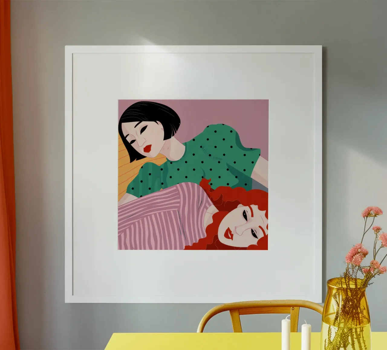 Due donne che si rilassano poster da Irish Strokes