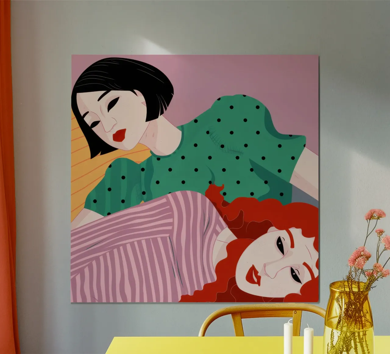 Due donne che si rilassano poster da Irish Strokes