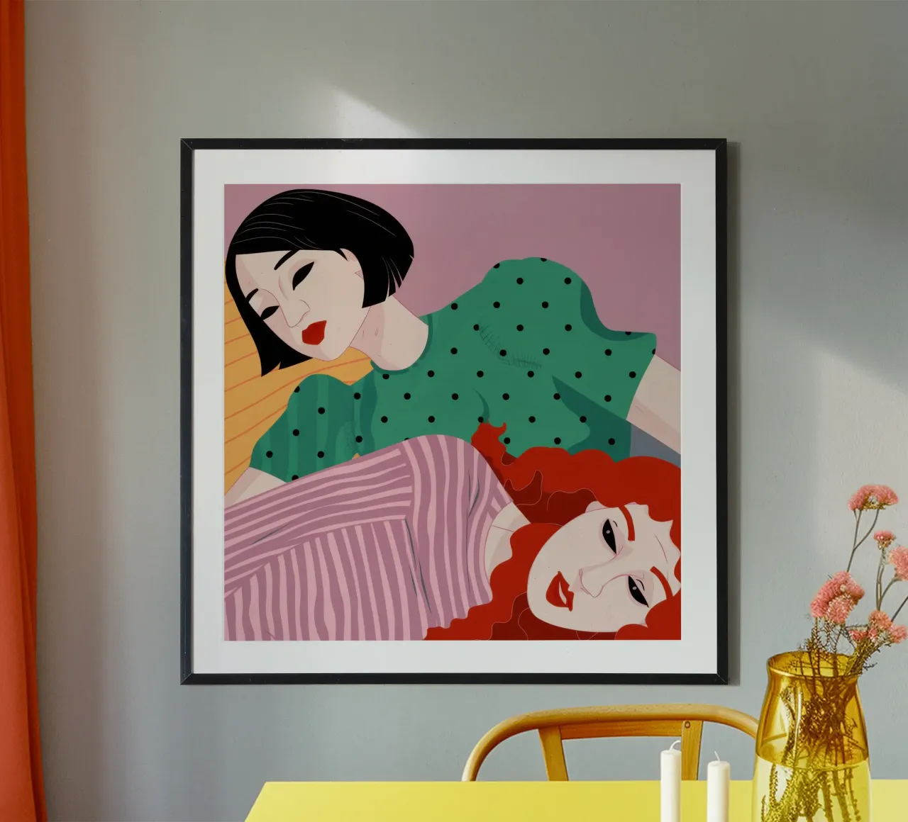Due donne che si rilassano poster da Irish Strokes
