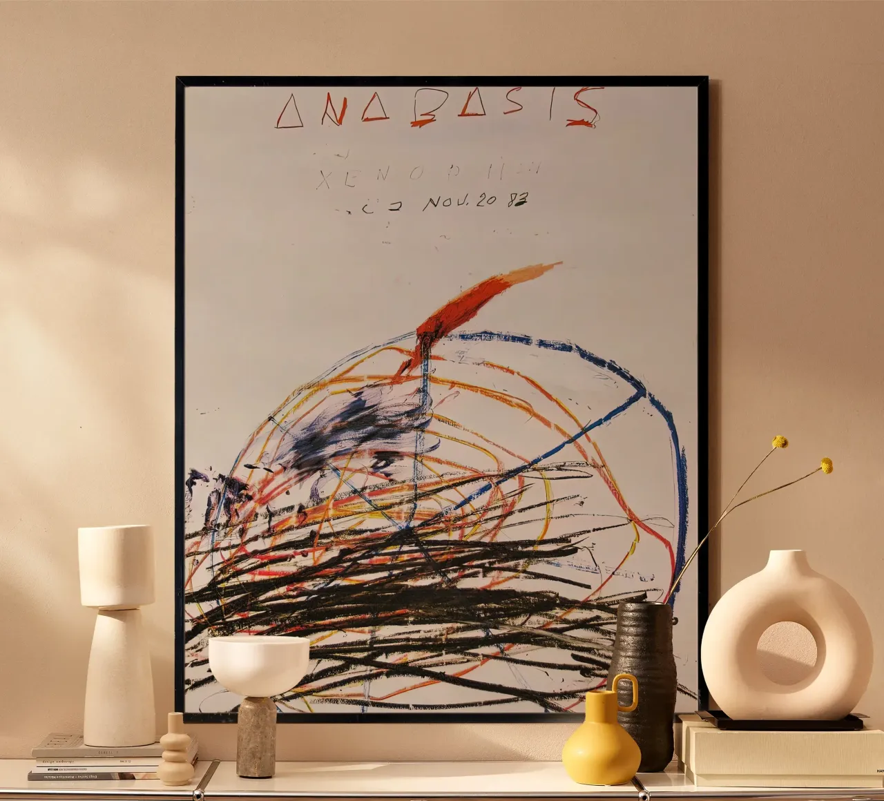 1983 Anabasi poster con telaio in plastica da coley