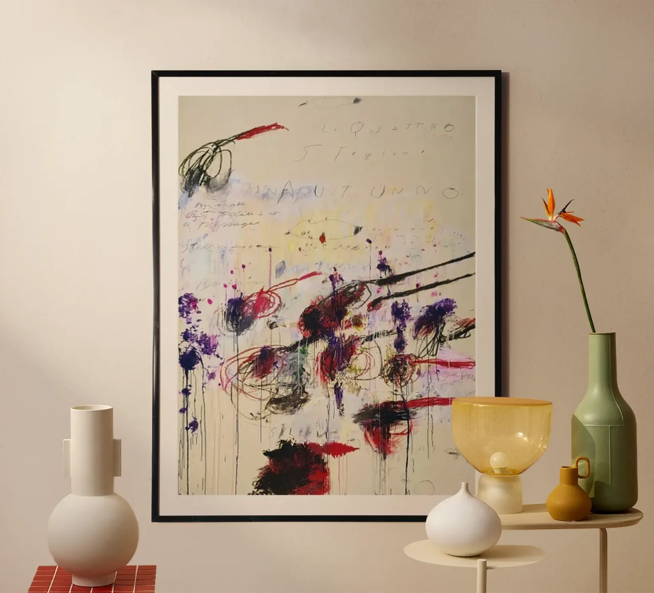 Autunno da Four Season poster con telaio in alluminio da coley