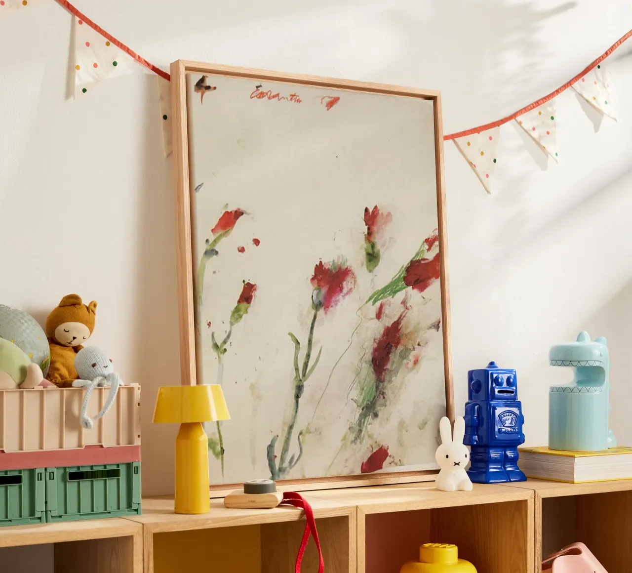 Cy Twombly una rosa tela con Cornice a cassetta da coley