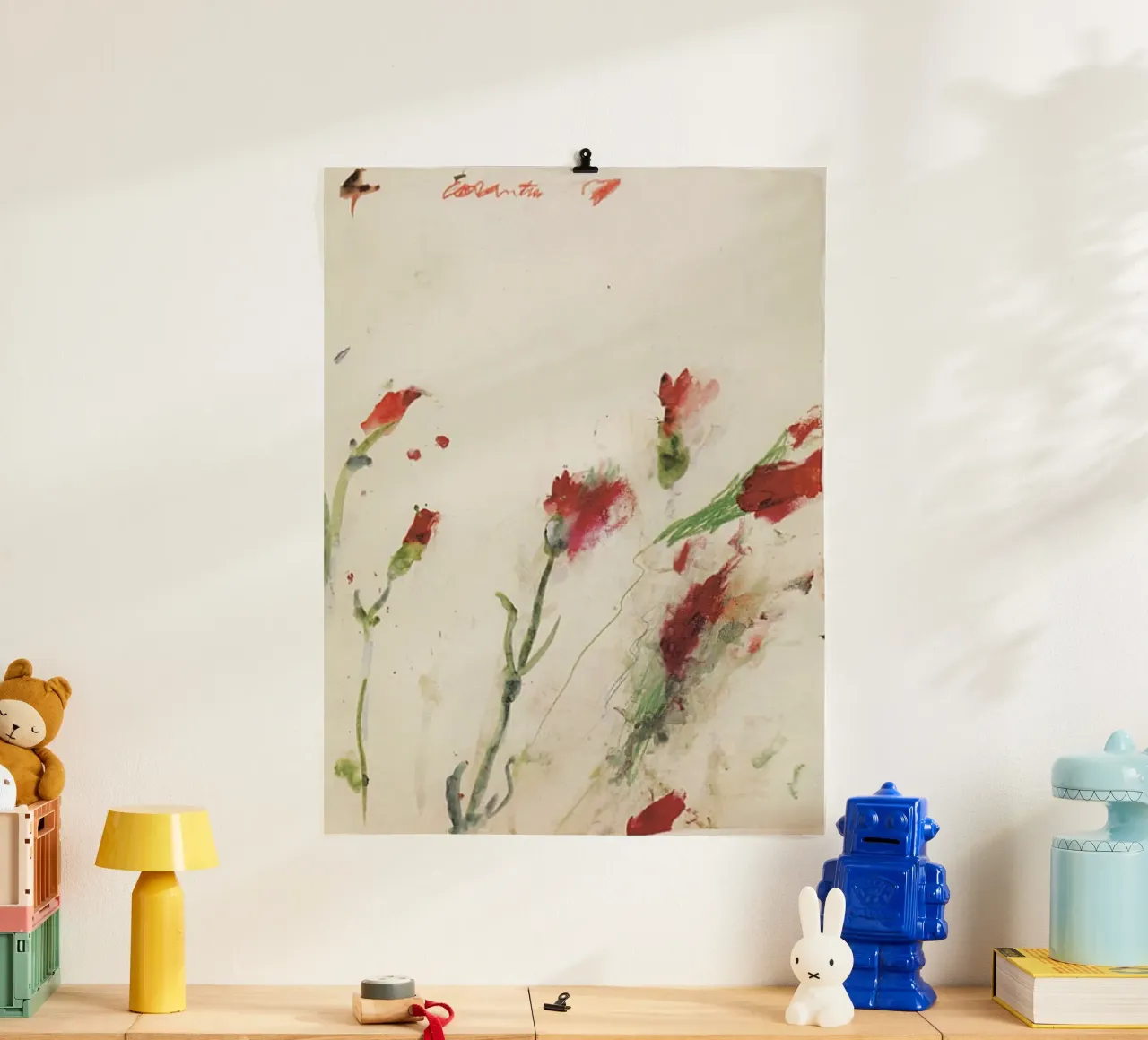Cy Twombly una rosa poster con telaio in plastica da coley