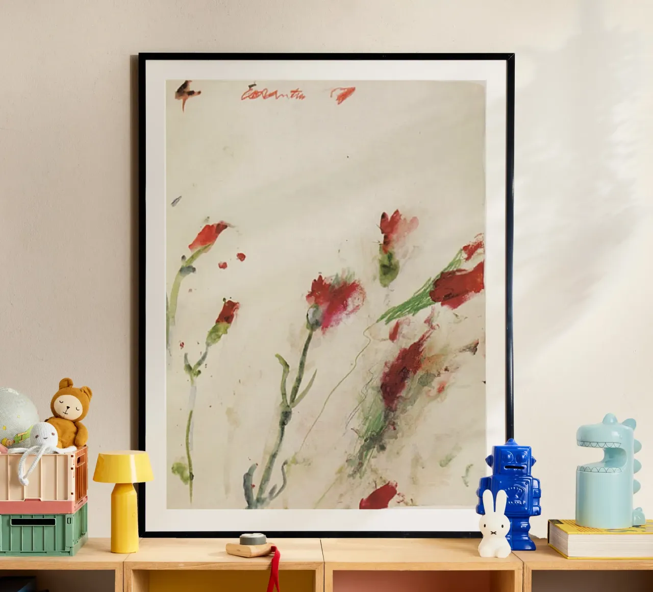 Cy Twombly una rosa poster con telaio in plastica da coley