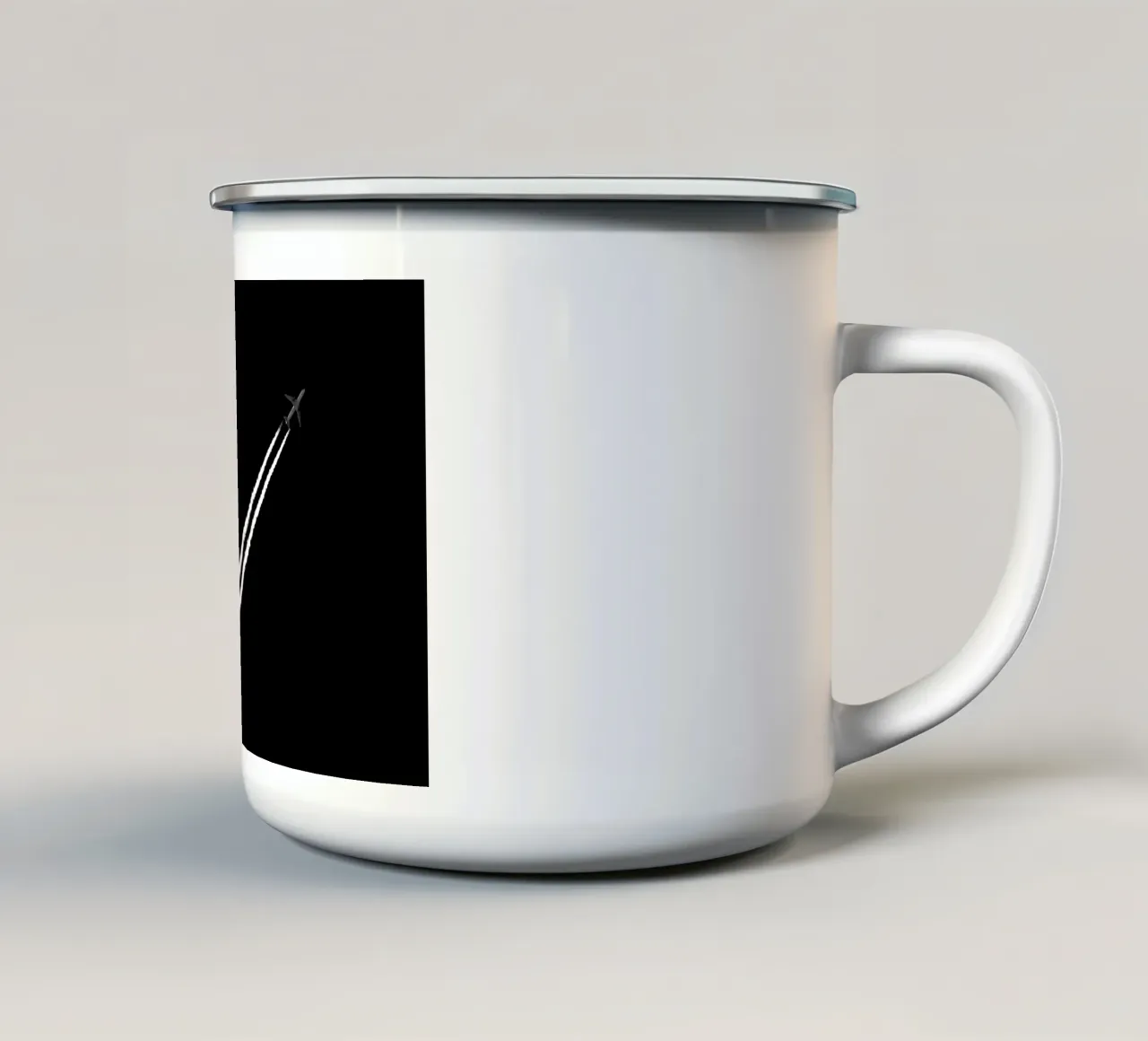 Bianco e nero tazza in smalto da Tal Paz-Fridman