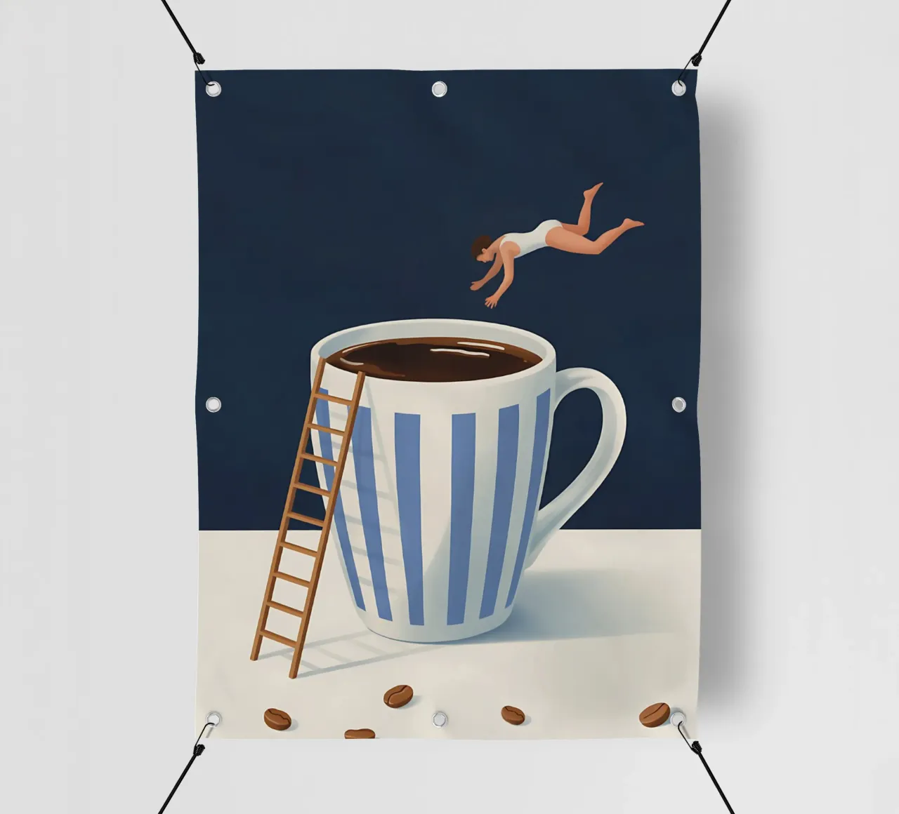 Immersione mattutina nel caffè telo in pvc da Plain Thoughts