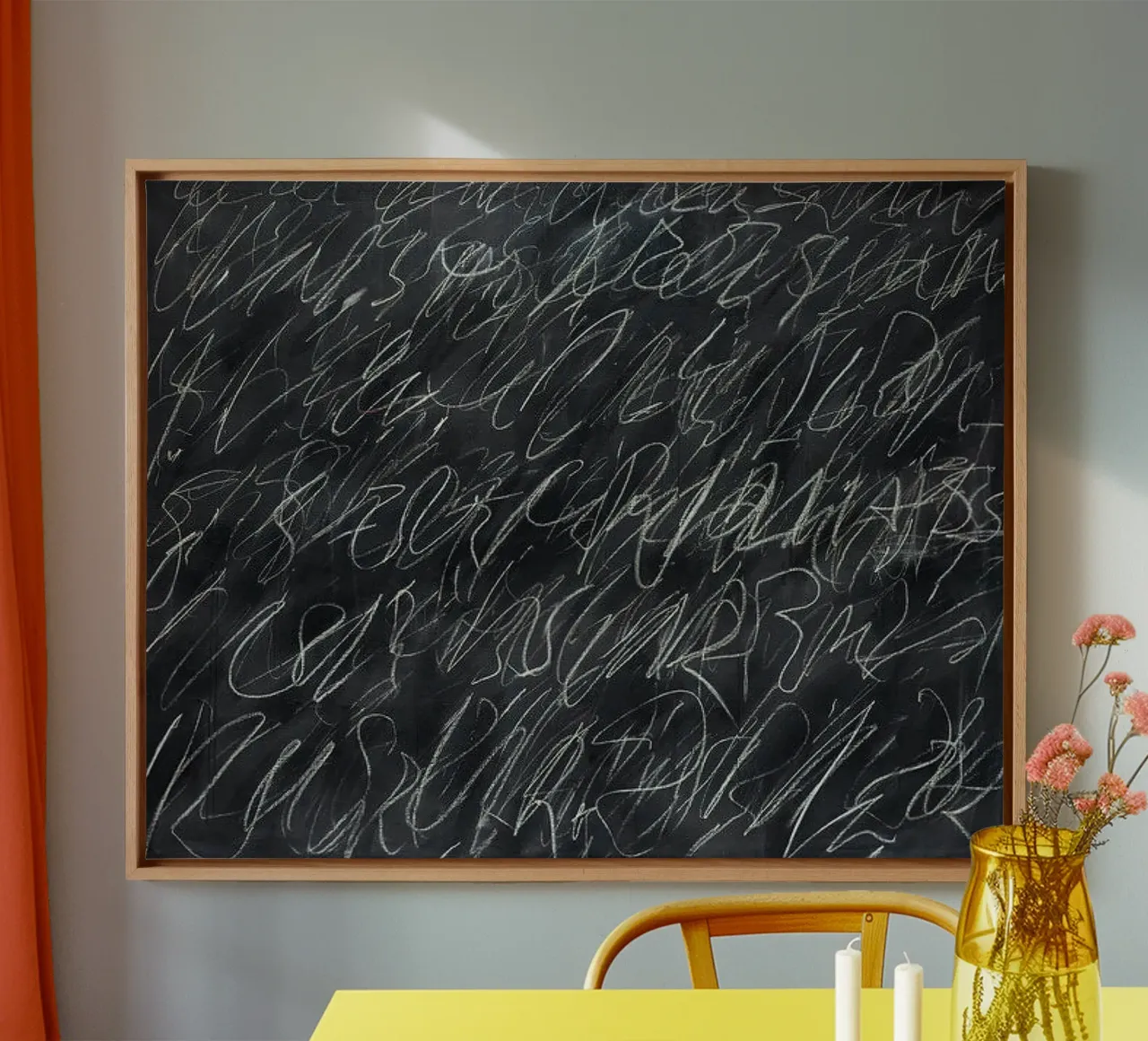 Pizarra Cy Twombly lienzo con Marco flotante de coley