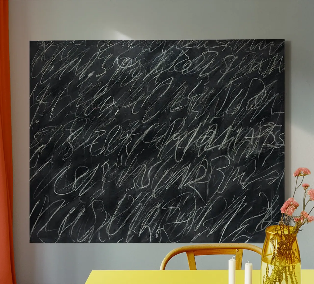 Pizarra Cy Twombly lienzo con Marco flotante de coley
