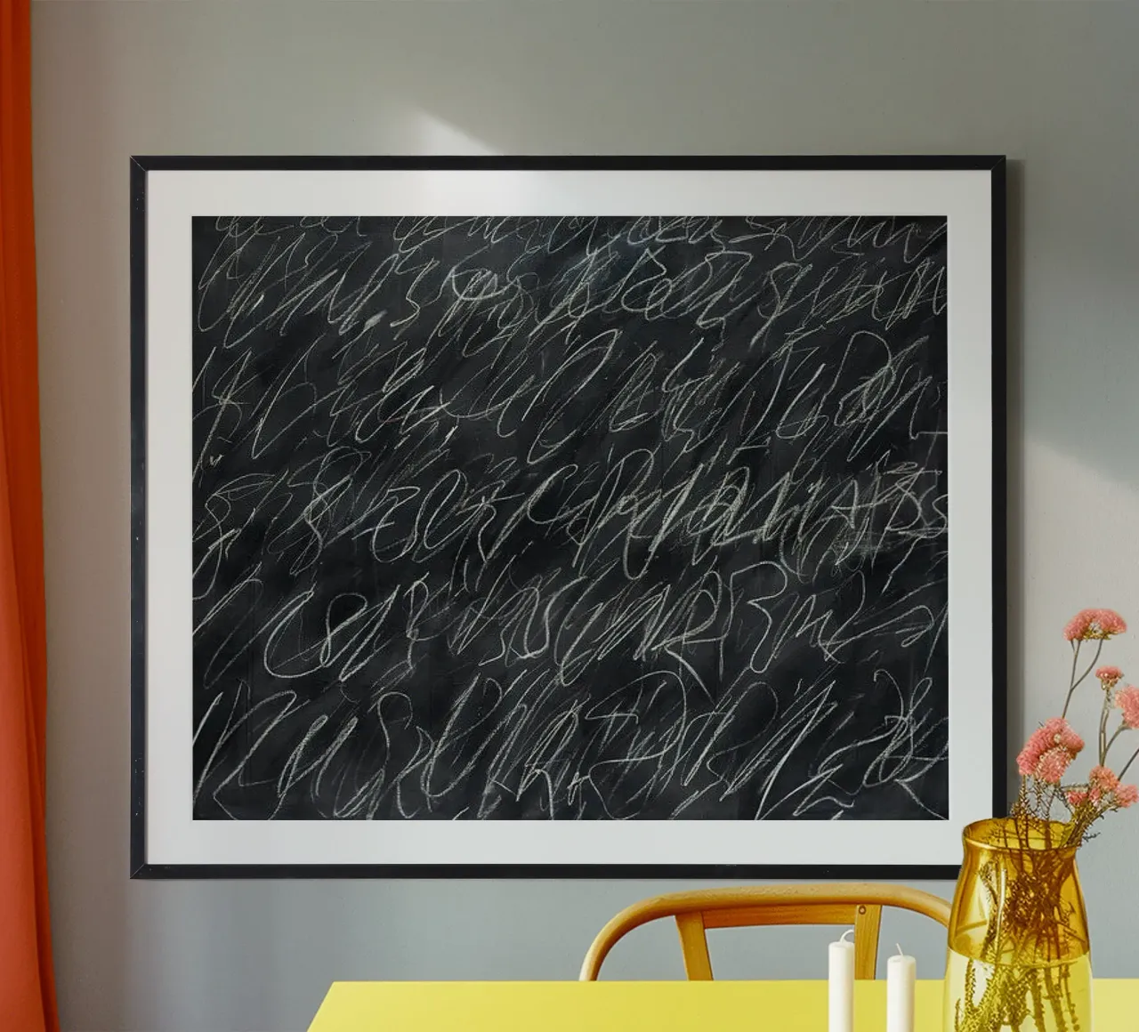 Cy Twombly Lavagna poster con telaio in alluminio da coley