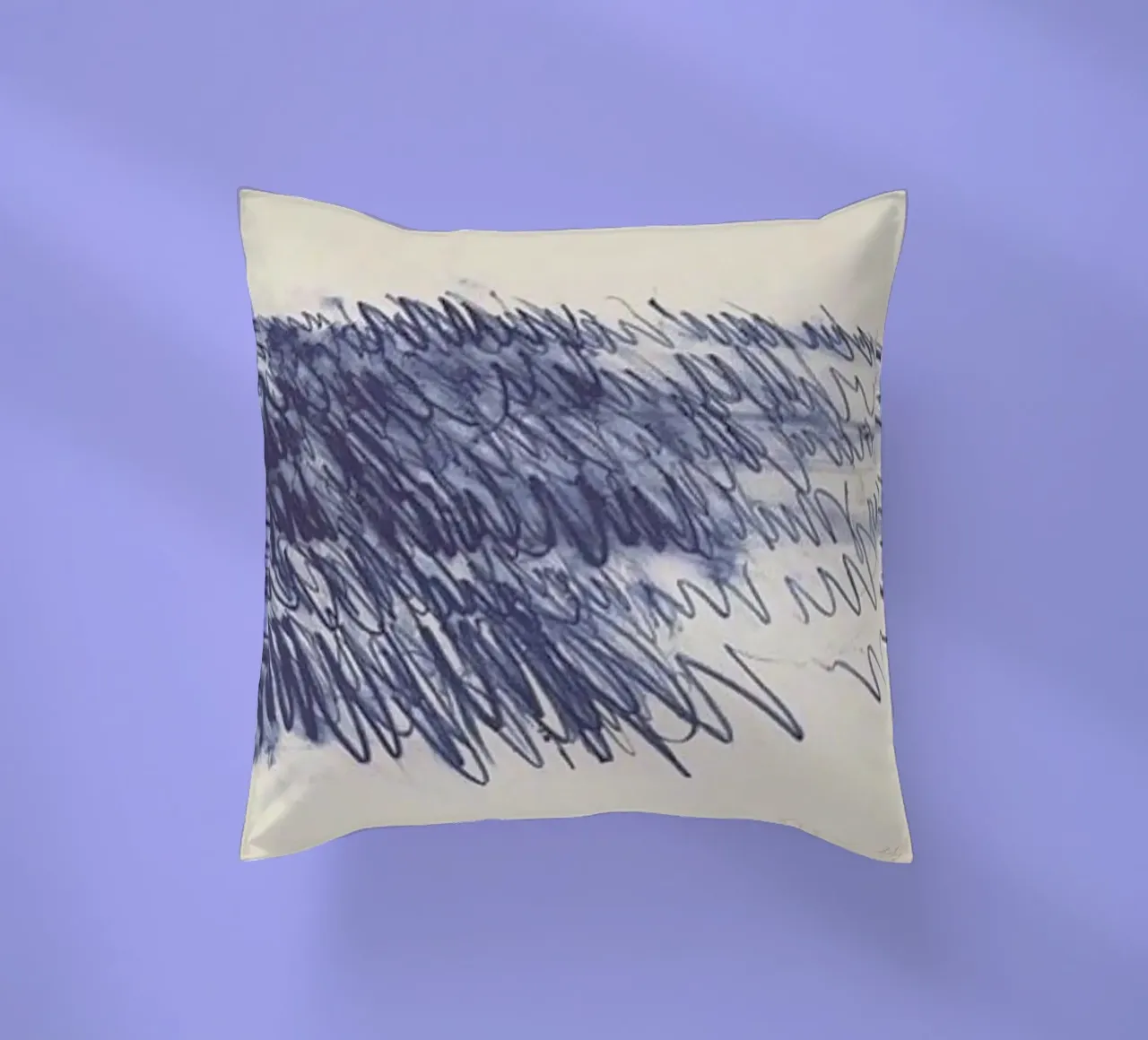 Cy Twombly Linea blu astratta cuscino da coley