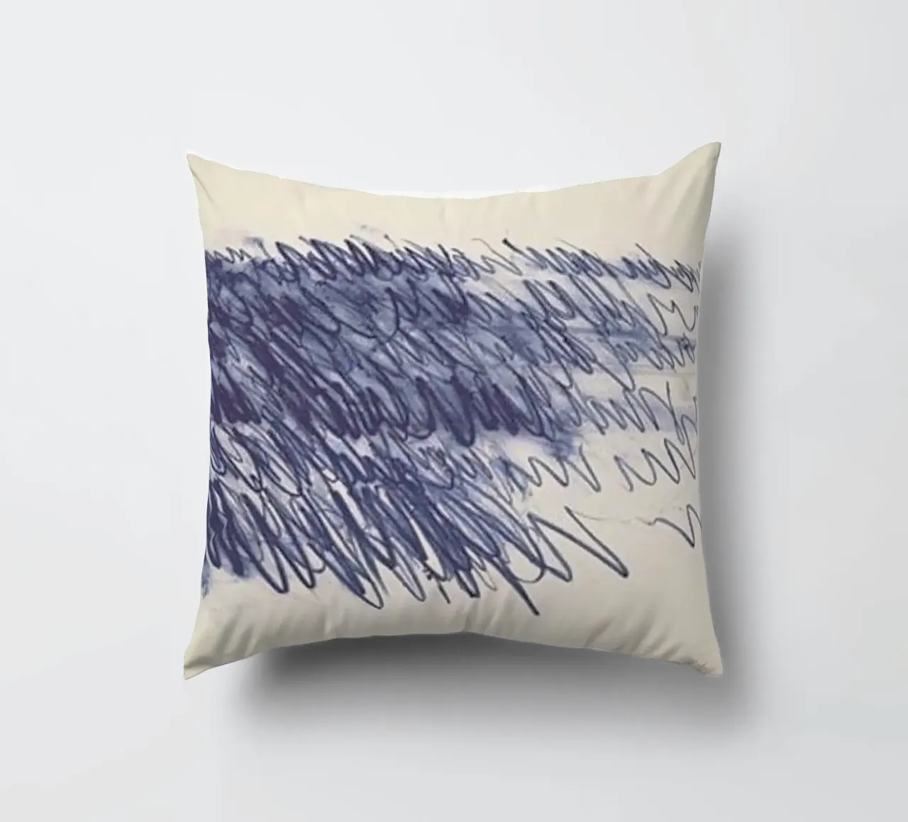Cy Twombly Linea blu astratta cuscino da coley