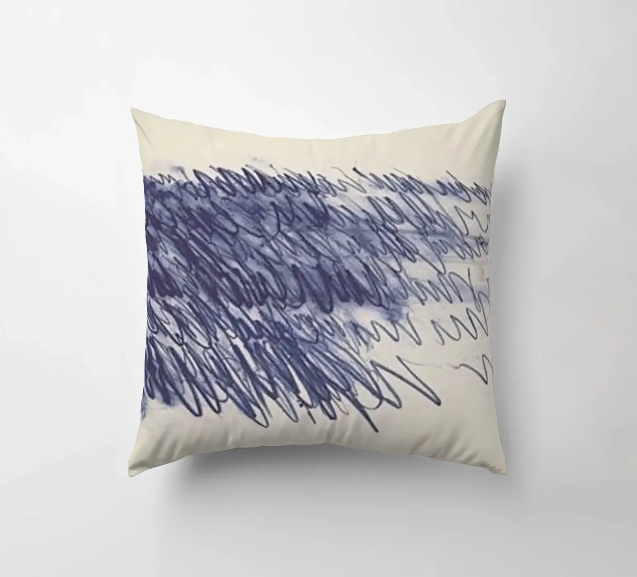 Cy Twombly Linea blu astratta cuscino da coley