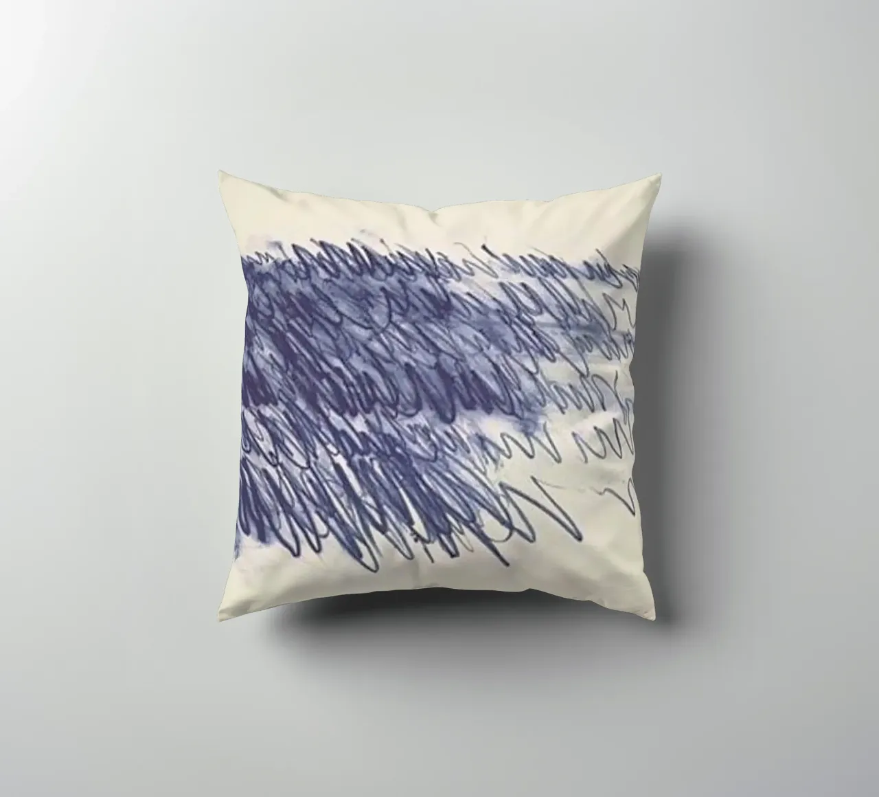 Cy Twombly Linea blu astratta cuscino da coley