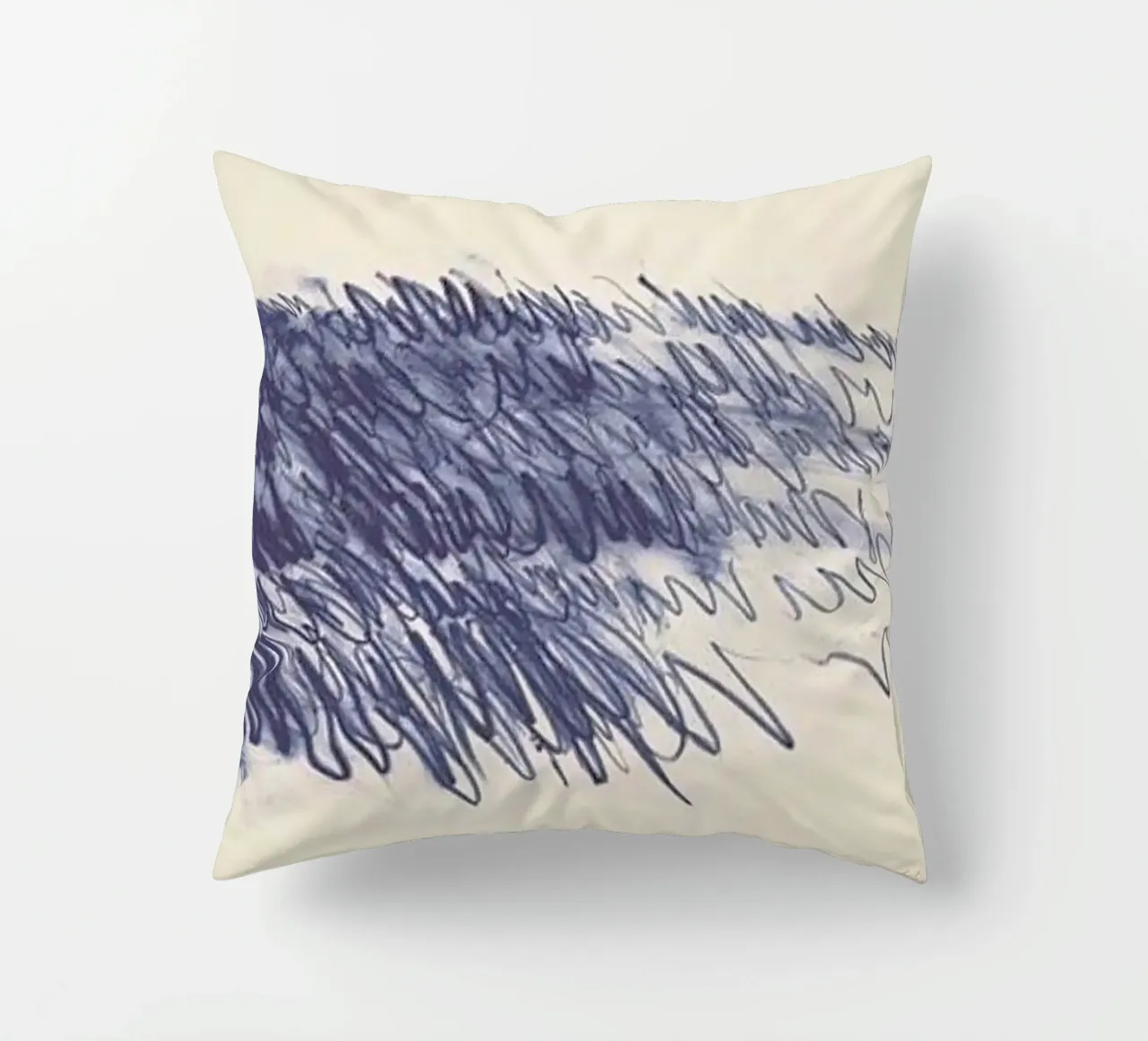Cy Twombly Linea blu astratta cuscino da coley