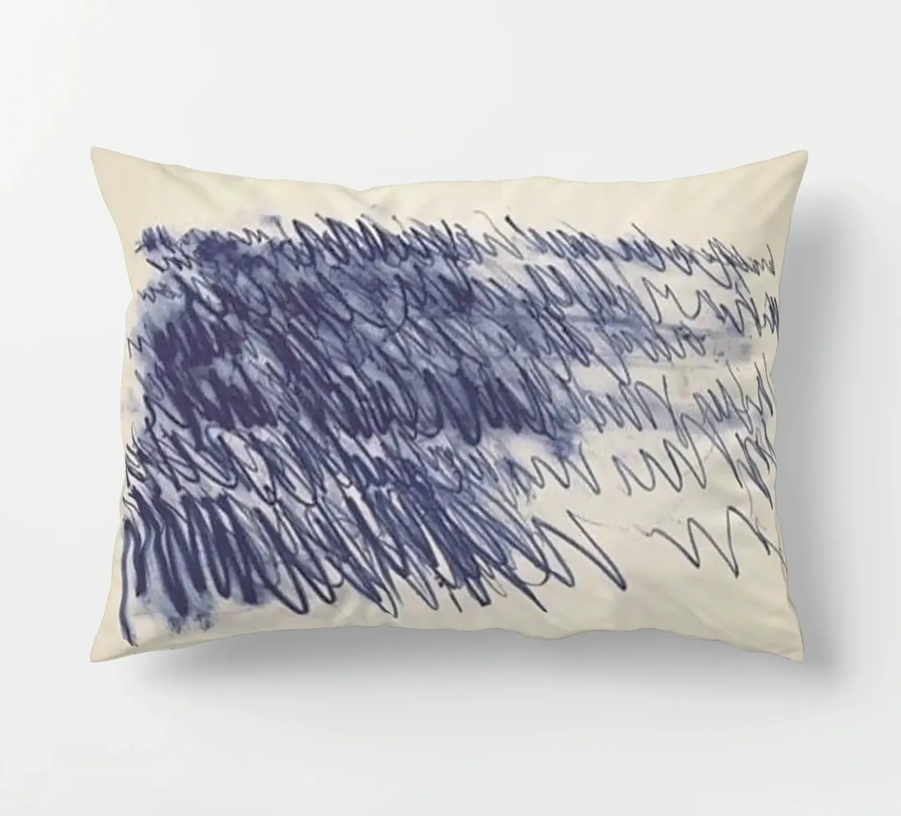 Cy Twombly Linea blu astratta cuscino da coley