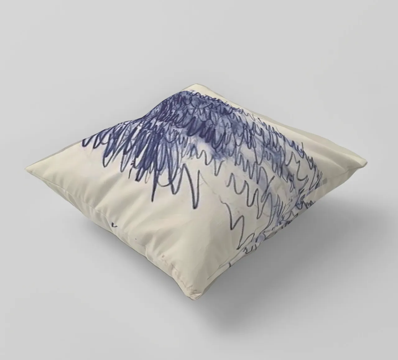 Cy Twombly Linea blu astratta cuscino da coley