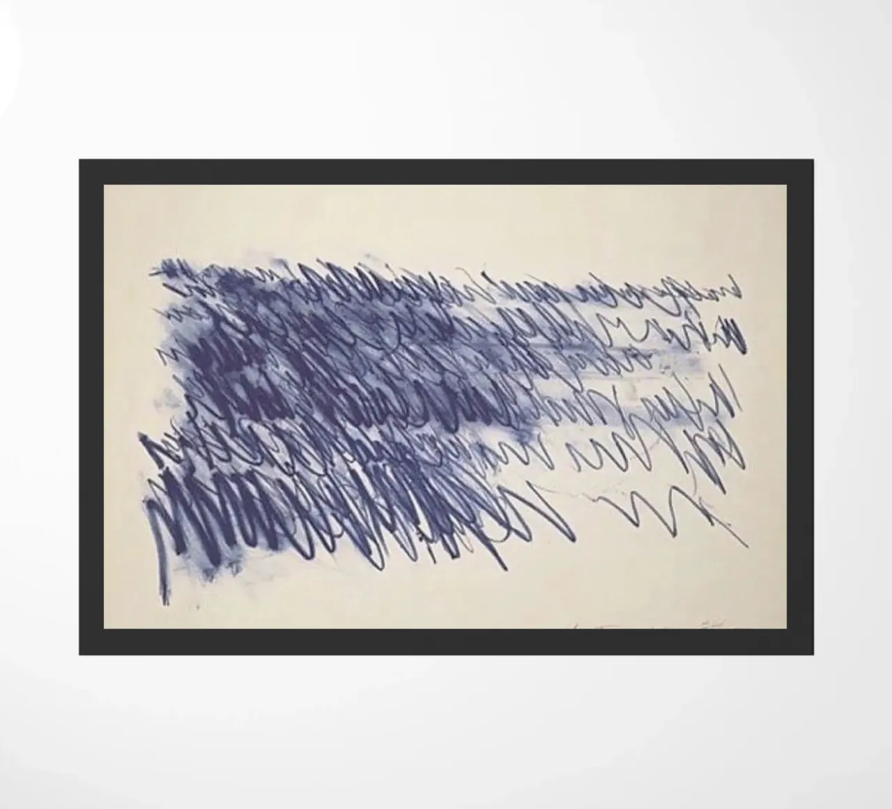 Cy Twombly Linea blu astratta zerbino da coley
