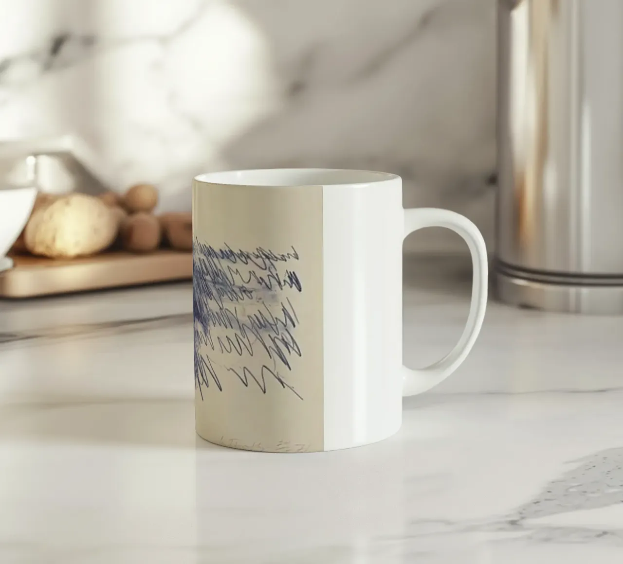 Cy Twombly Linea blu astratta tazza in ceramica da coley