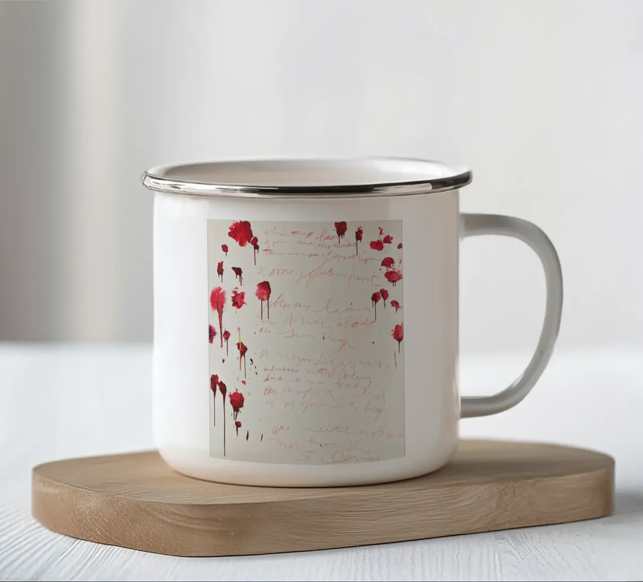 Cy Twombly Citazioni complete tazza in smalto da coley