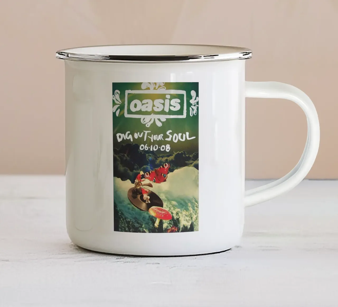 Oltre l'orizzonte del deserto tazza in smalto da rendikeep