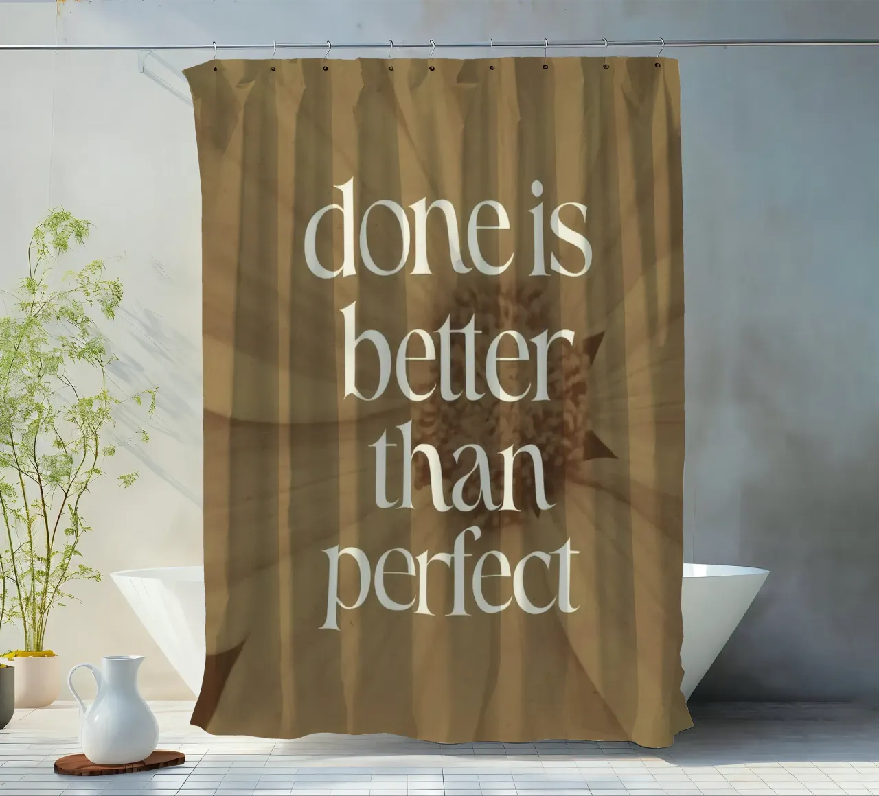 Done Is Better Than Perfect tenda da doccia da treechild