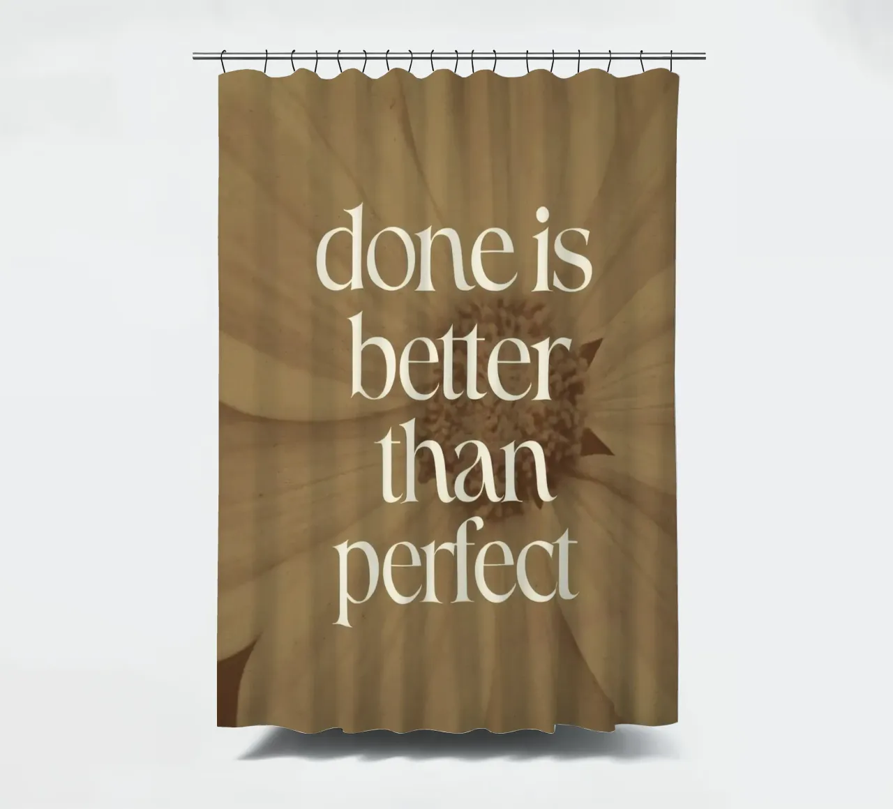 Done Is Better Than Perfect tenda da doccia da treechild